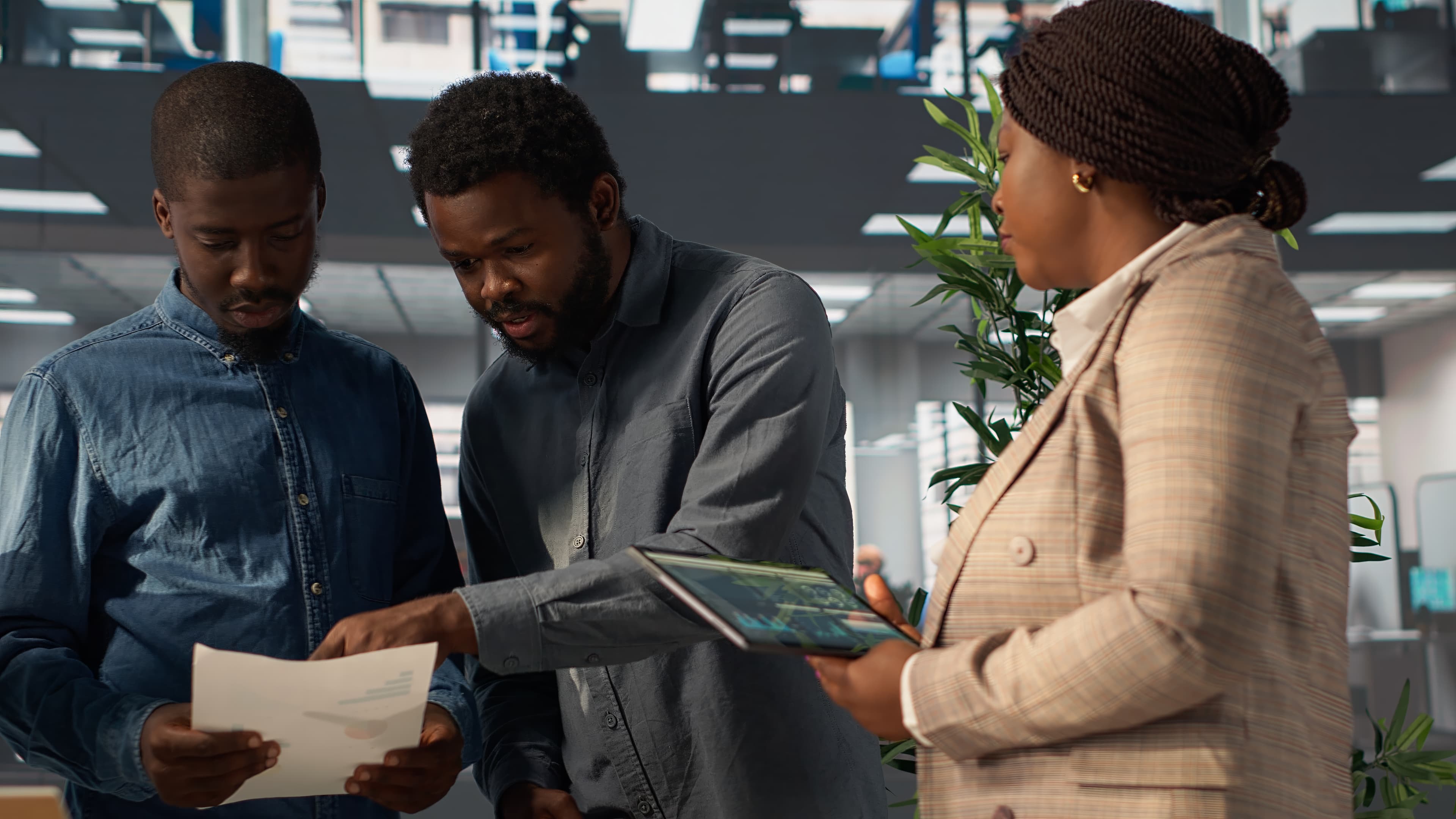 SOL team collaborating in a modern office